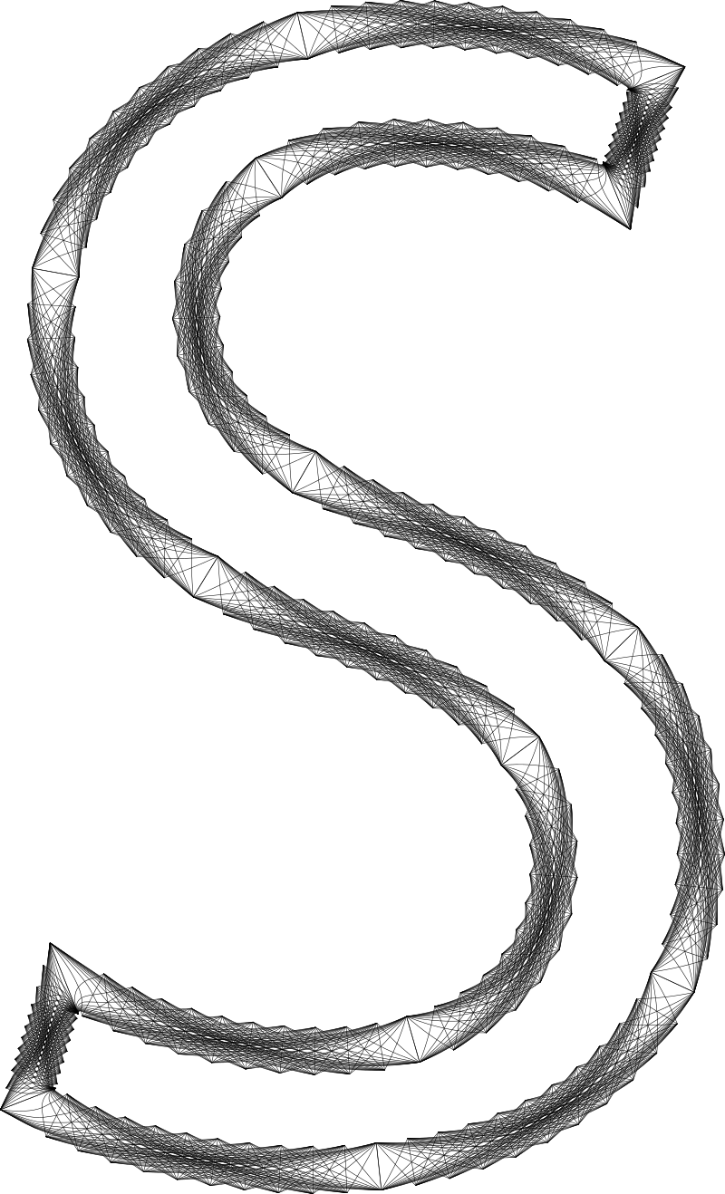 Geometry Wireframe Alphabet S