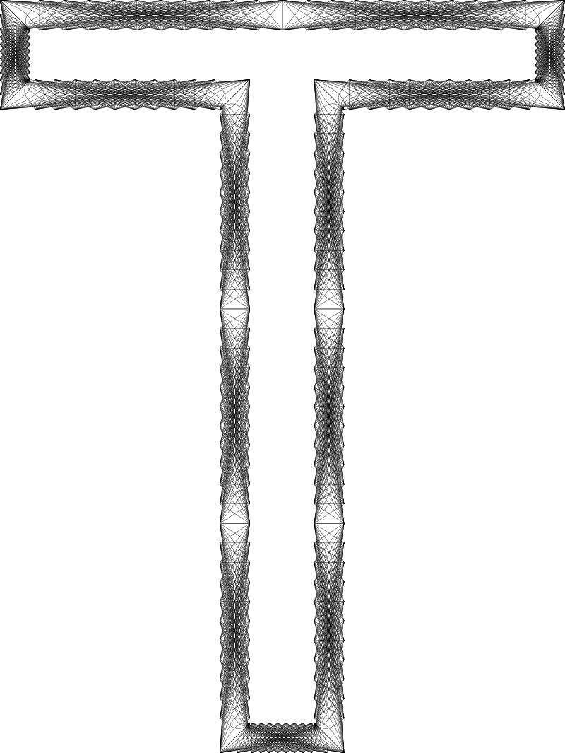 Geometry Wireframe Alphabet T