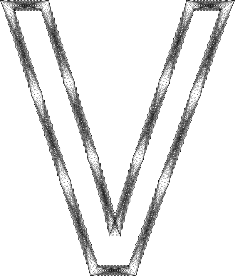 Geometry Wireframe Alphabet V