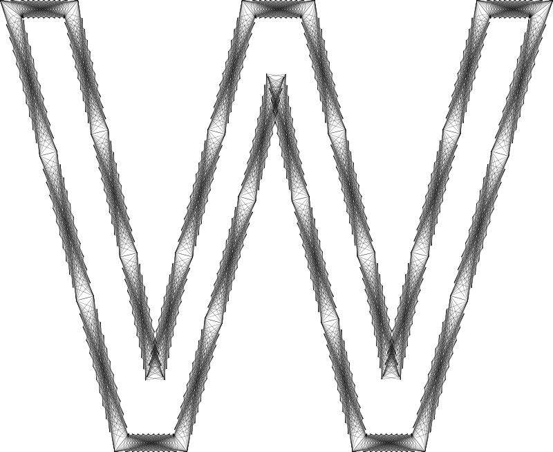 Geometry Wireframe Alphabet W