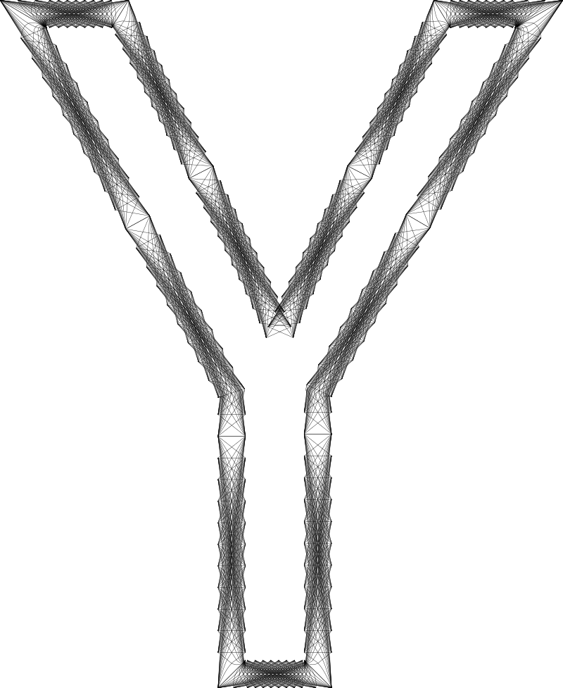 Geometry Wireframe Alphabet Y