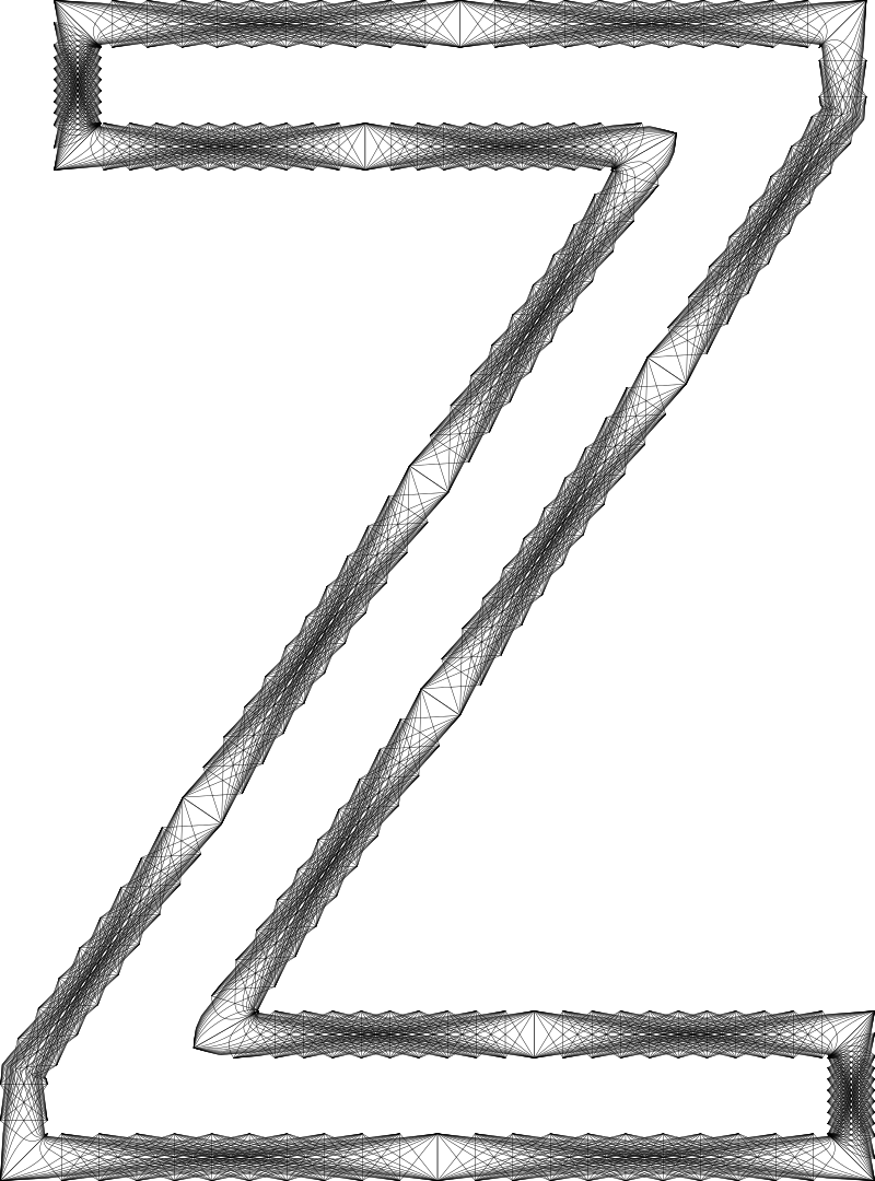 Geometry Wireframe Alphabet Z