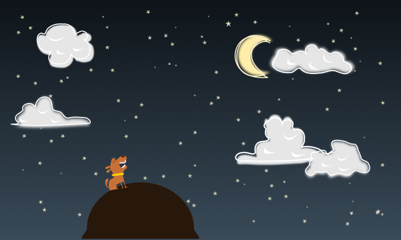 Dog Howling at the Moon