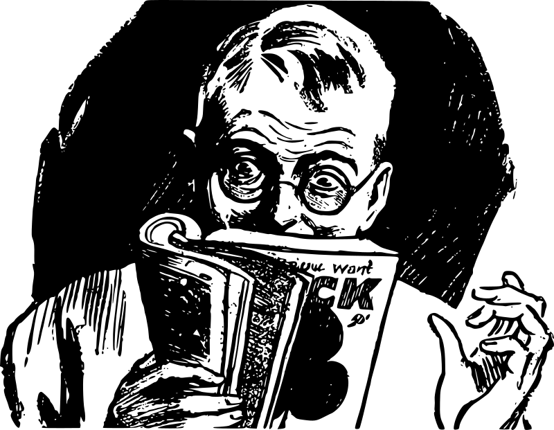 Man Reads a Pulp Magazine