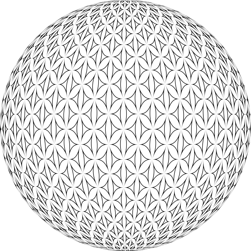 Seamless Pattern 475 Line Art Sphere