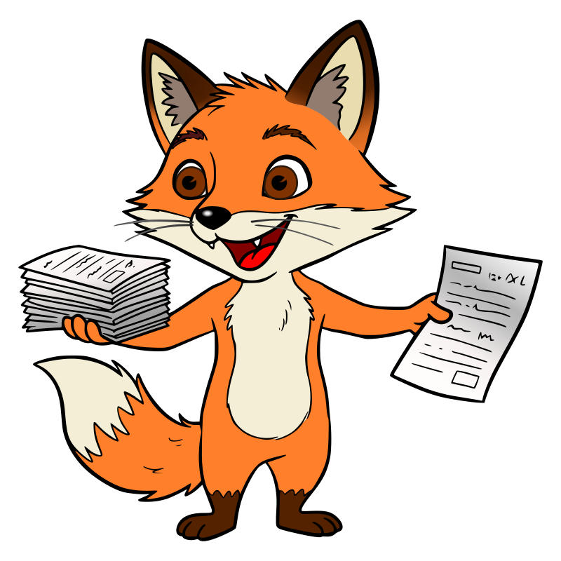 Little fox with worksheets