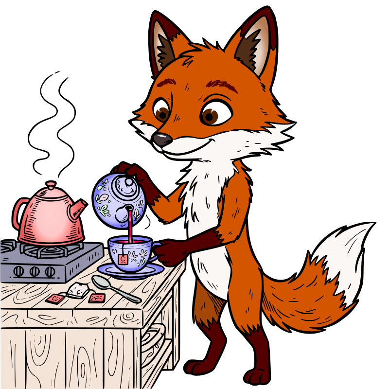 Fox cooking tea