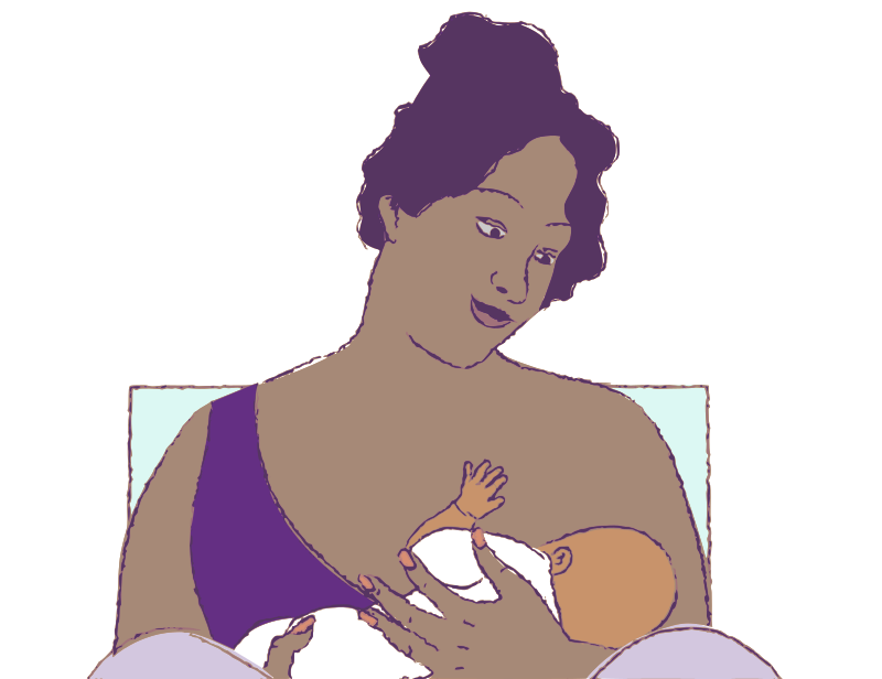 Cartoon Breastfeeding Mother - Isolated