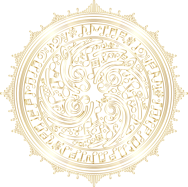 Music Design By Geralt Vectorized Gold Line Art No BG