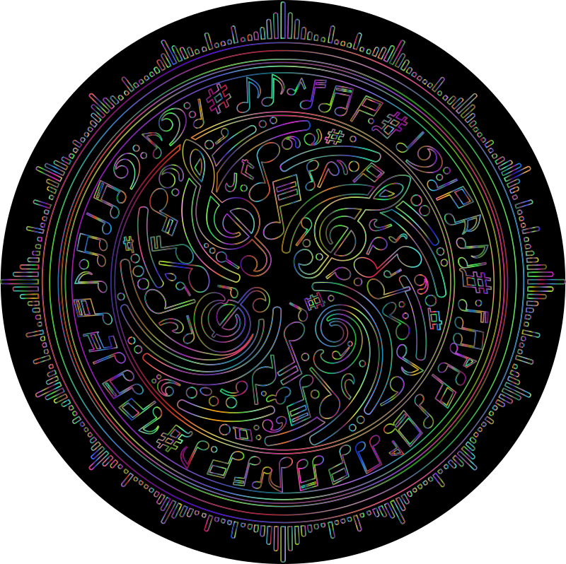 Music Design By Geralt Vectorized Polyprismatic Line Art