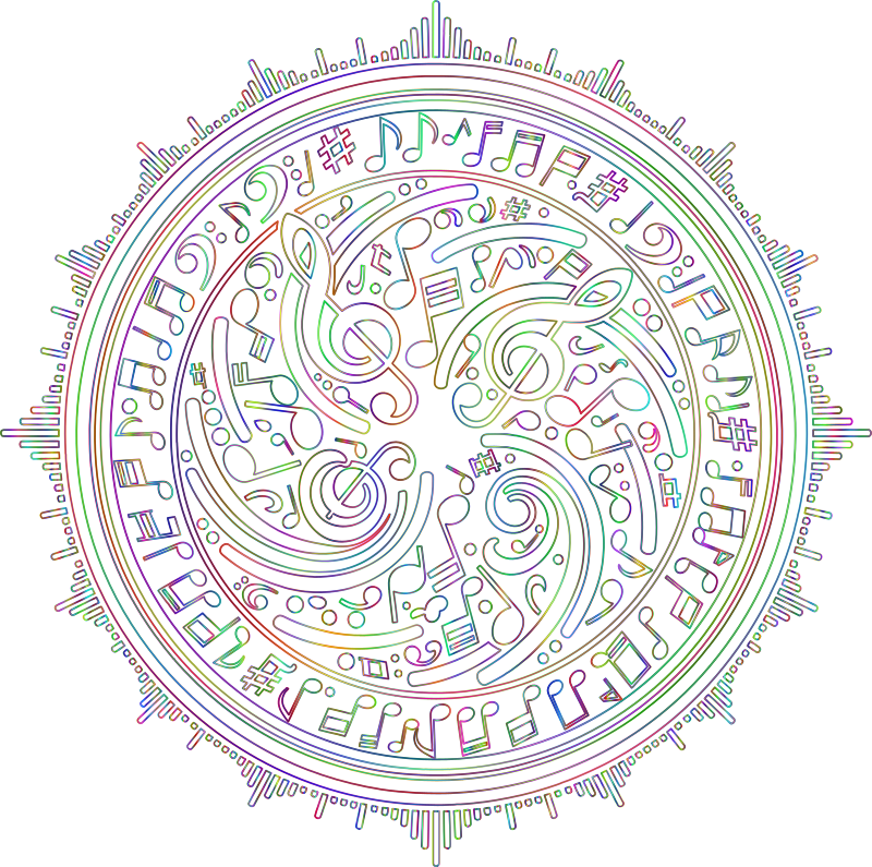 Music Design By Geralt Vectorized Polyprismatic Line Art No BG