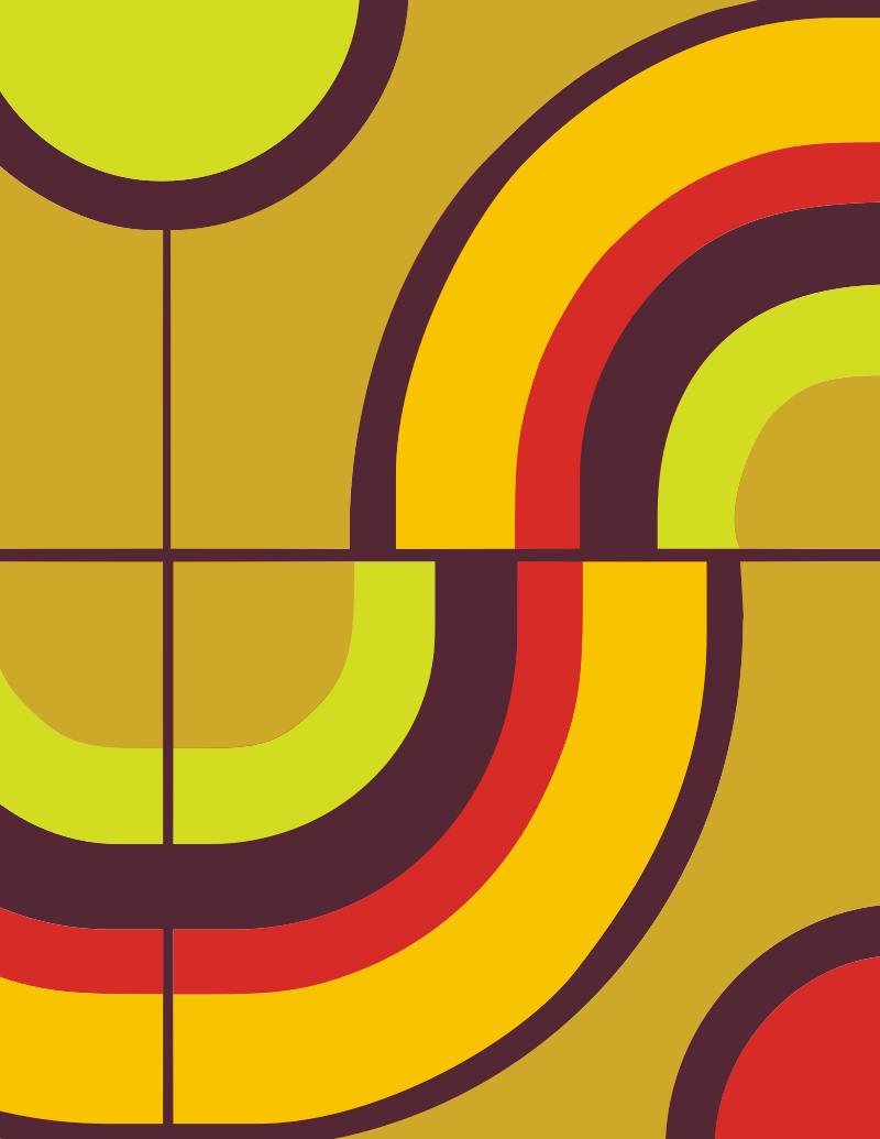 Remix vintage 70's colors wallpaper inspired by the French painter Delaunay 