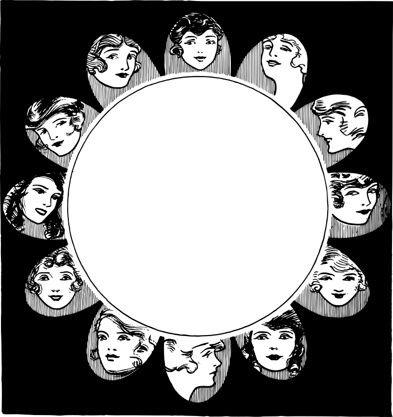 Flower Shape Lady Frame