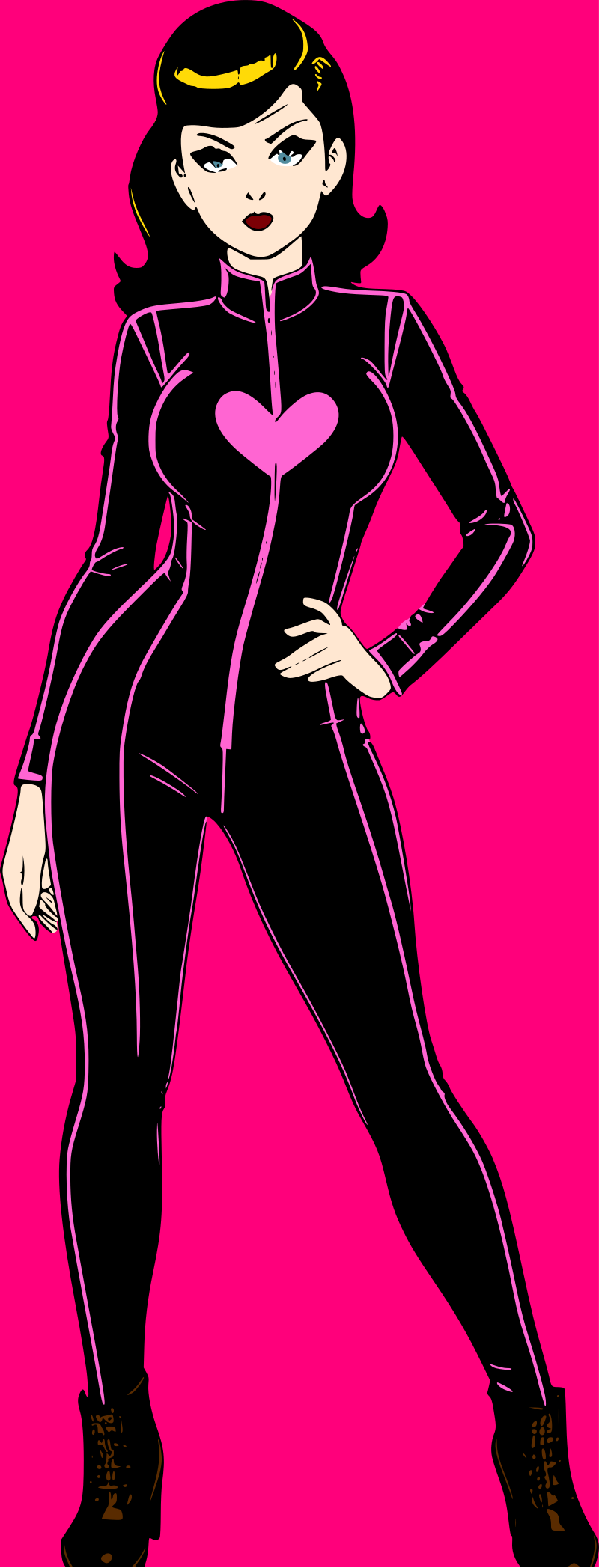 Woman in catsuit remix