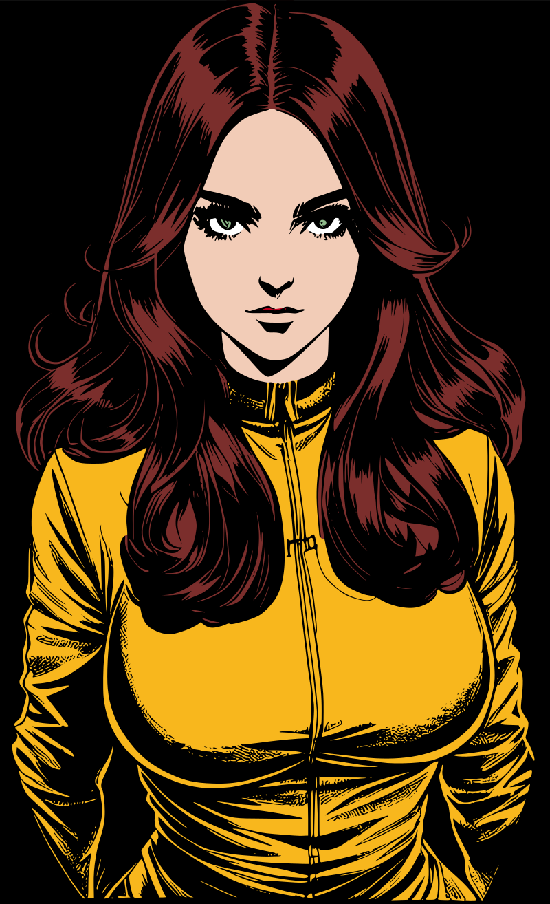 70s woman in jumpsuit remix