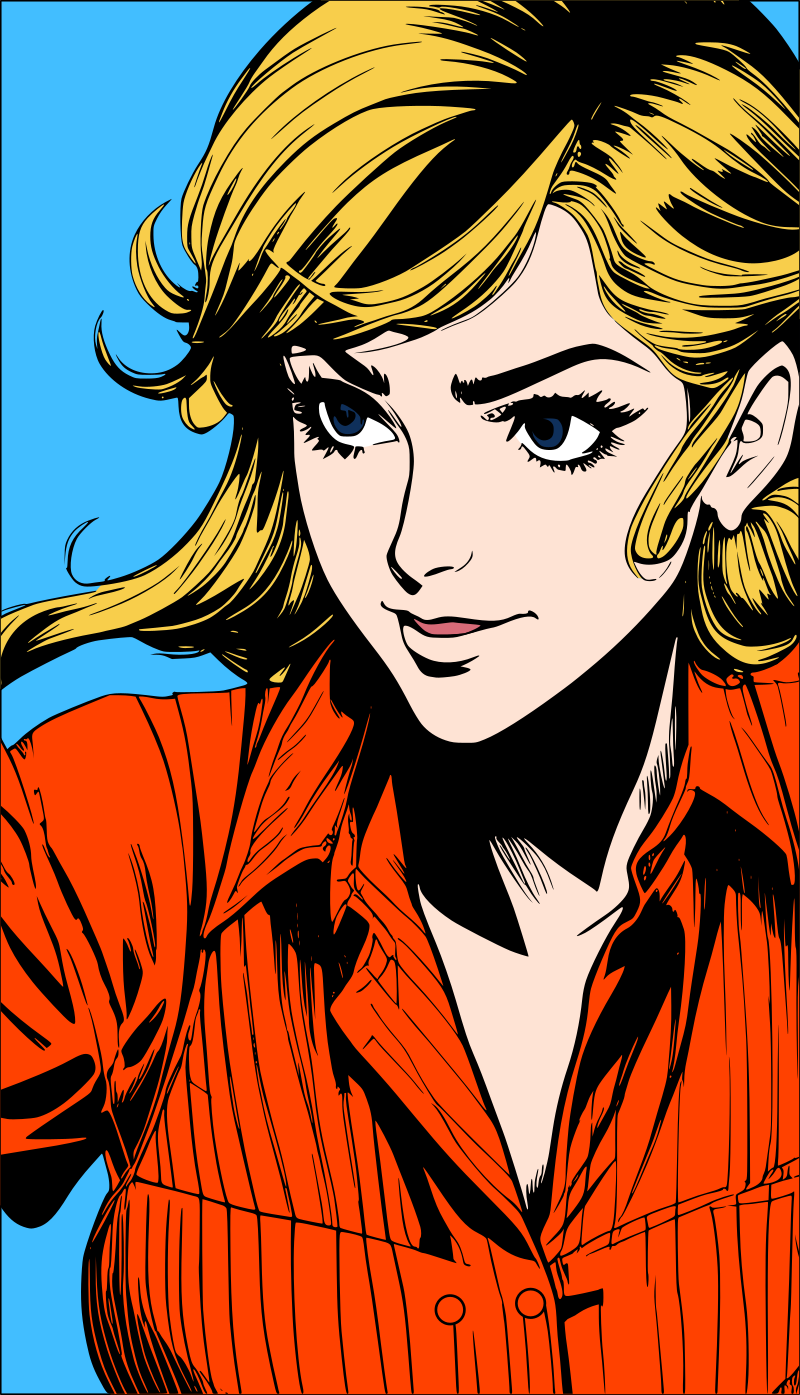 Retro woman in frame remix