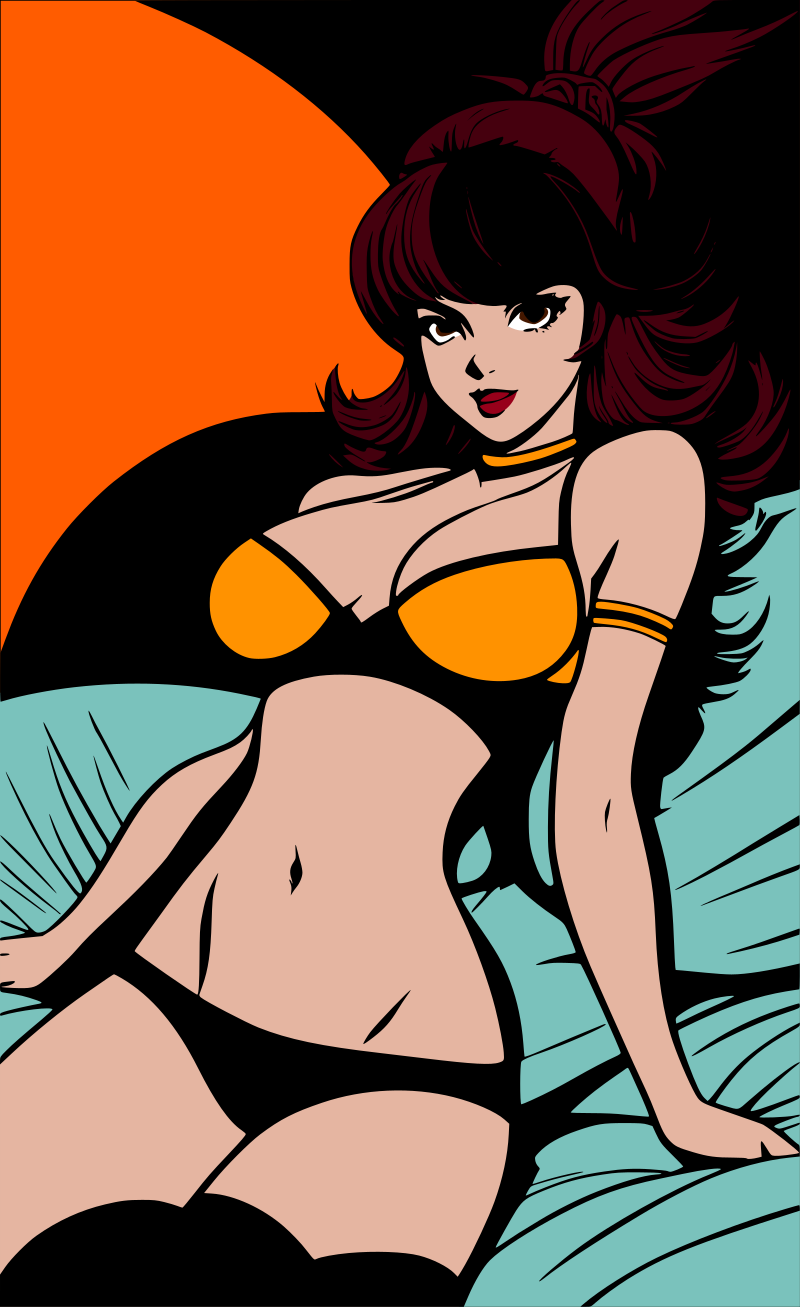 Cartoon woman in bed remix