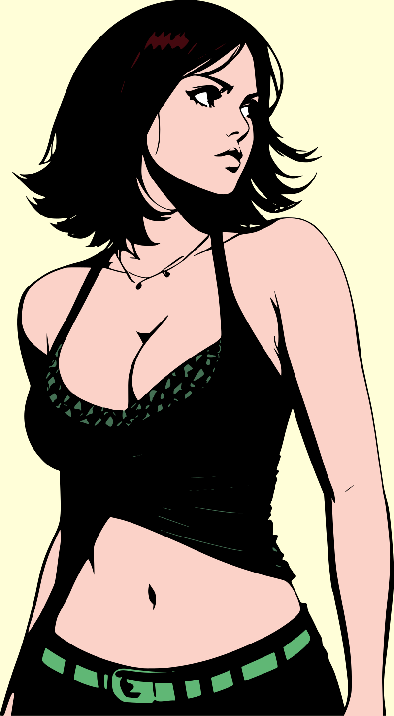 Woman looking over shoulder remix