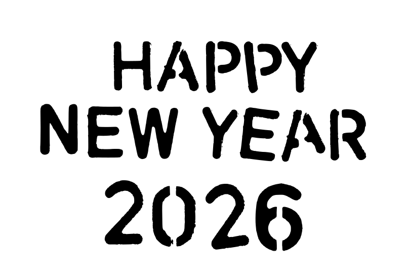 Happy New Year 2026 Stencil