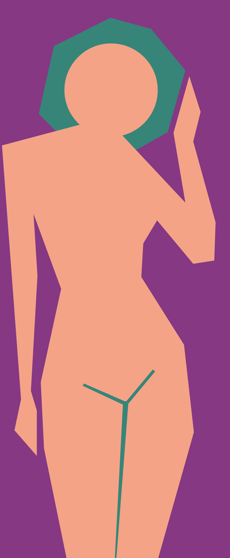 Abstract Lady on Purple