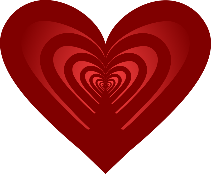 Red hearts shapes in heart