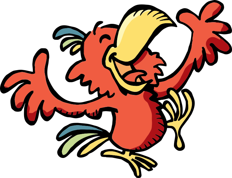 Happy Cartoon Parrot