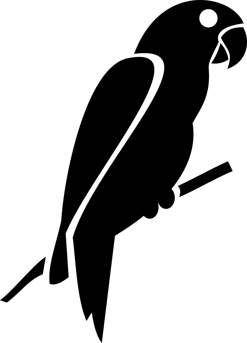 Parrot Icon Flat Black Simple