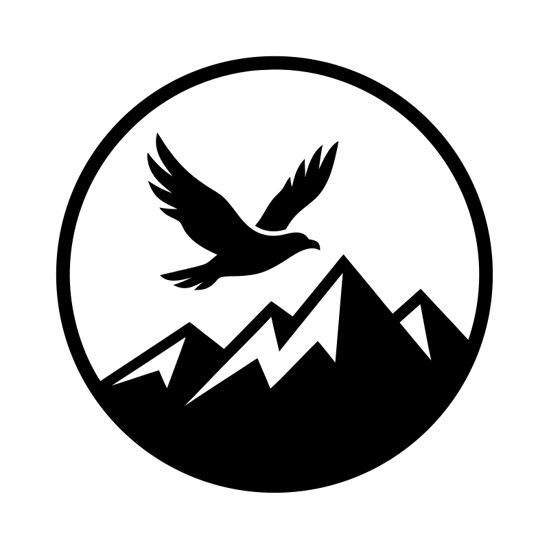 Bird flying Over Mountains Logo (SVGAI)