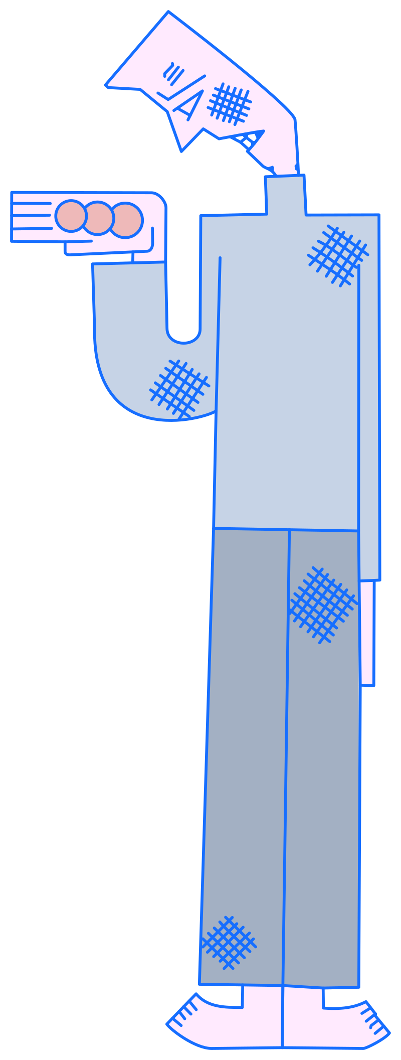 Drifter Straight Line Cartoon (Colored)