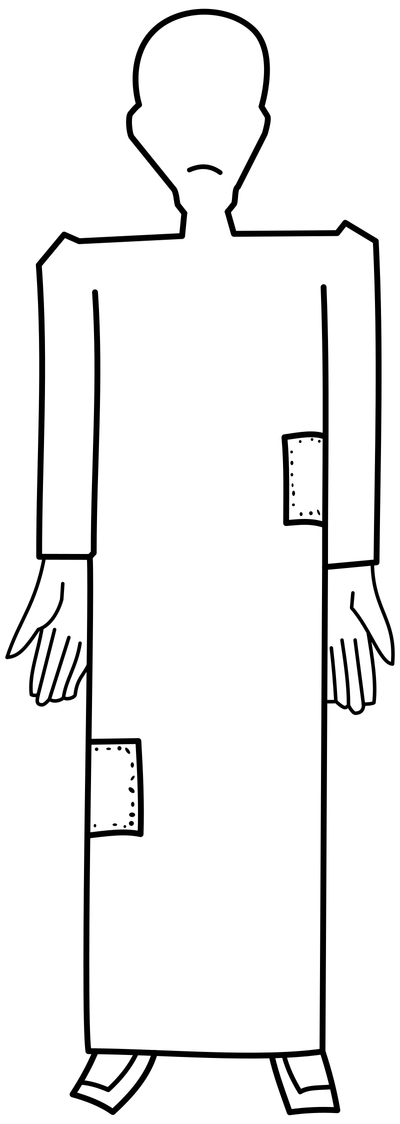 Poor Hungry Man Simple Faceless Cartoon Drawing