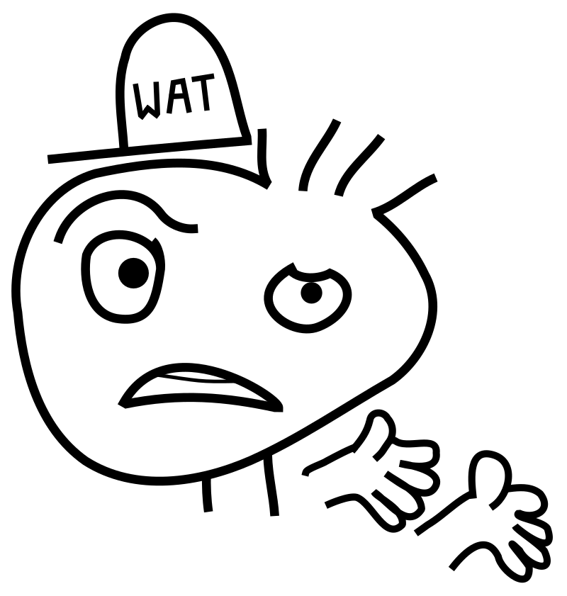 Weirded Out Cartoon Face Pointing Something Out