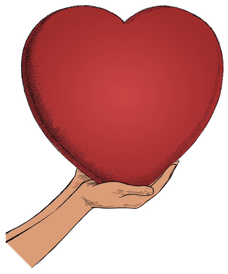 Retro Heart in Hands - Colour Remix