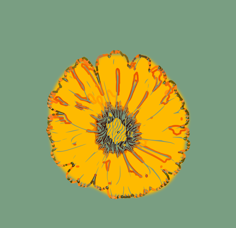 Abstract Yellow Flower