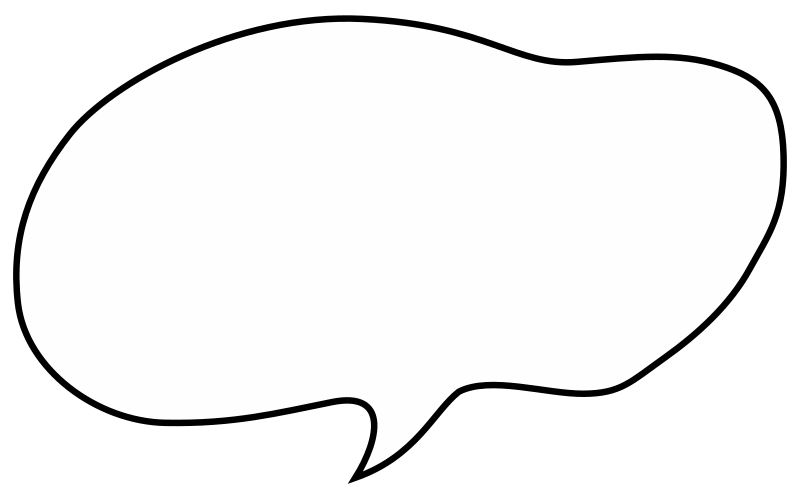 Rounded Hand-Drawn Speech Bubble Left