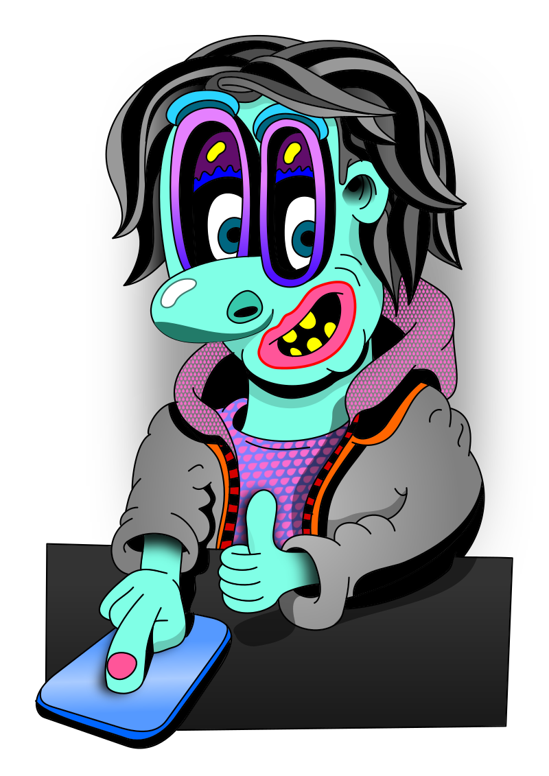 Martian with smartphone