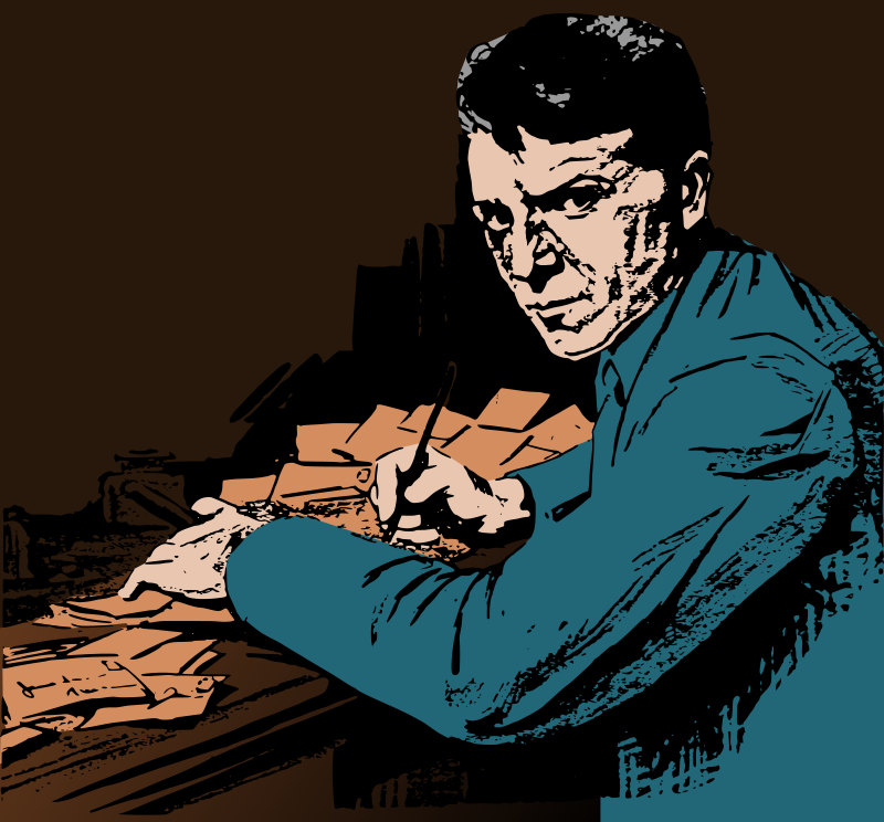 Man at Desk, Colored