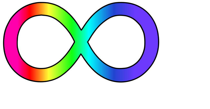 Autism awareness infinity rainbow symbol