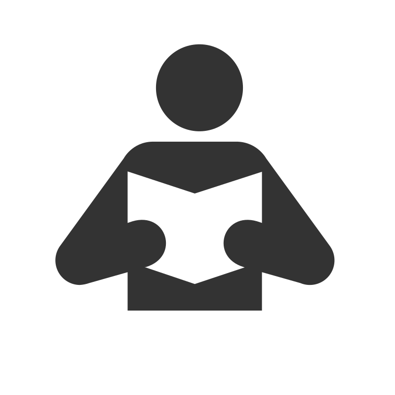 Reading a book icon gray black