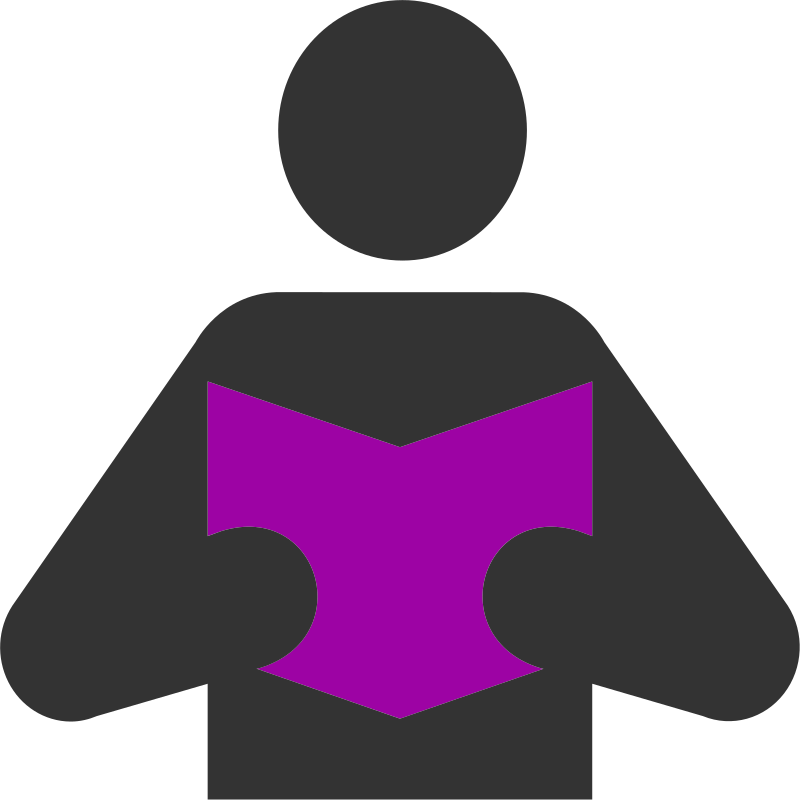 reading purple book icon