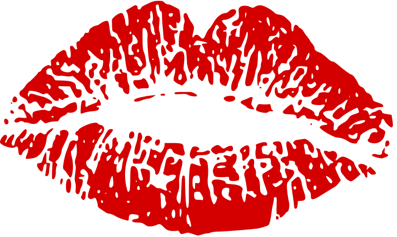 Red lips lipstick mark kiss love