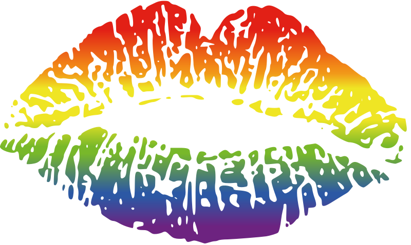 LGBTQ+ pride rainbow lips