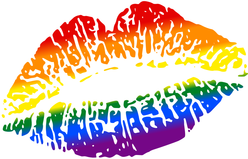 LGBTQ+ pride flirty lips rainbow colors