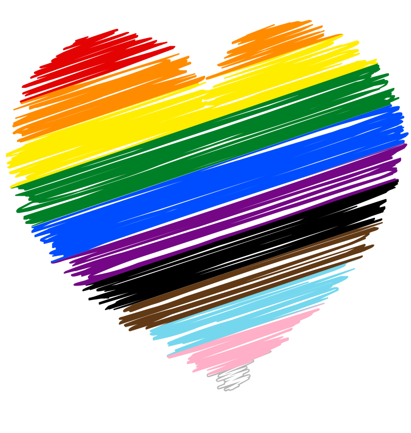 LGBTQ+ Pride Sketched Heart