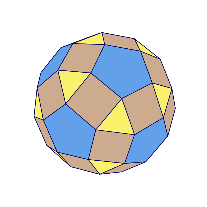 Metabidiminished Rhombicosidodecahedron Perspective Rotate Animation