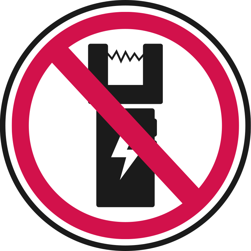 No stun guns tasers sign 