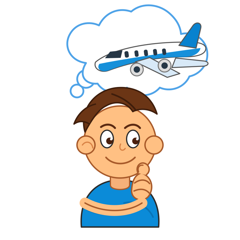 Niño imaginando avión