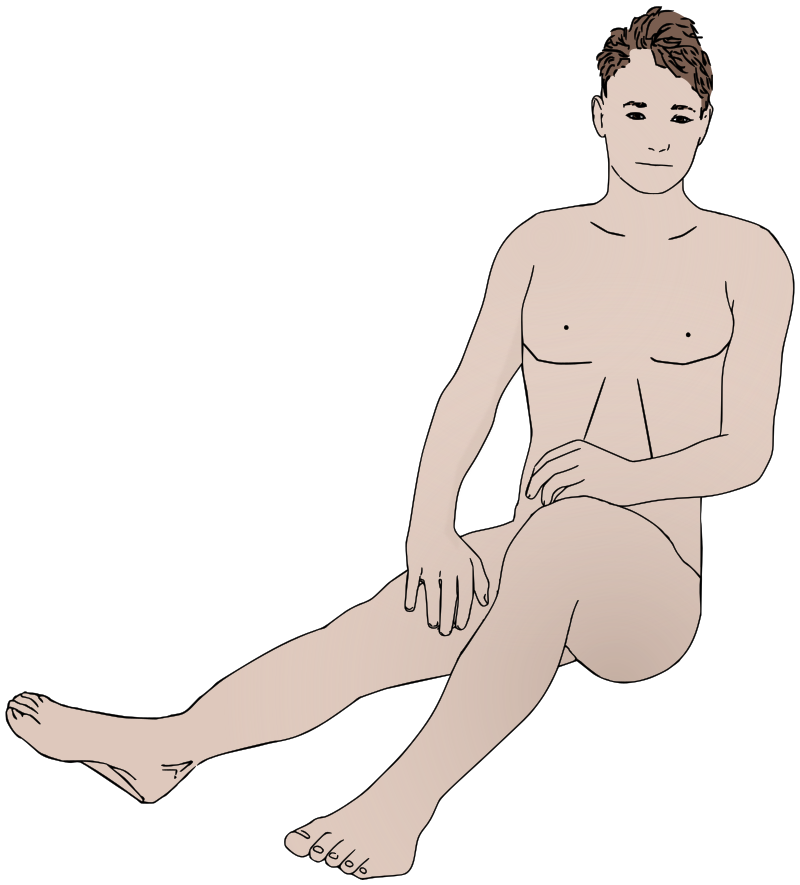 Nude Man Sitting - Colour Remix