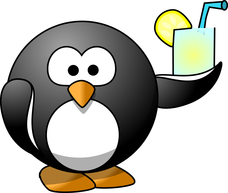 Penguin with lemonade