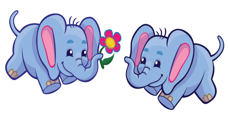 Elephants Sharing a Flower