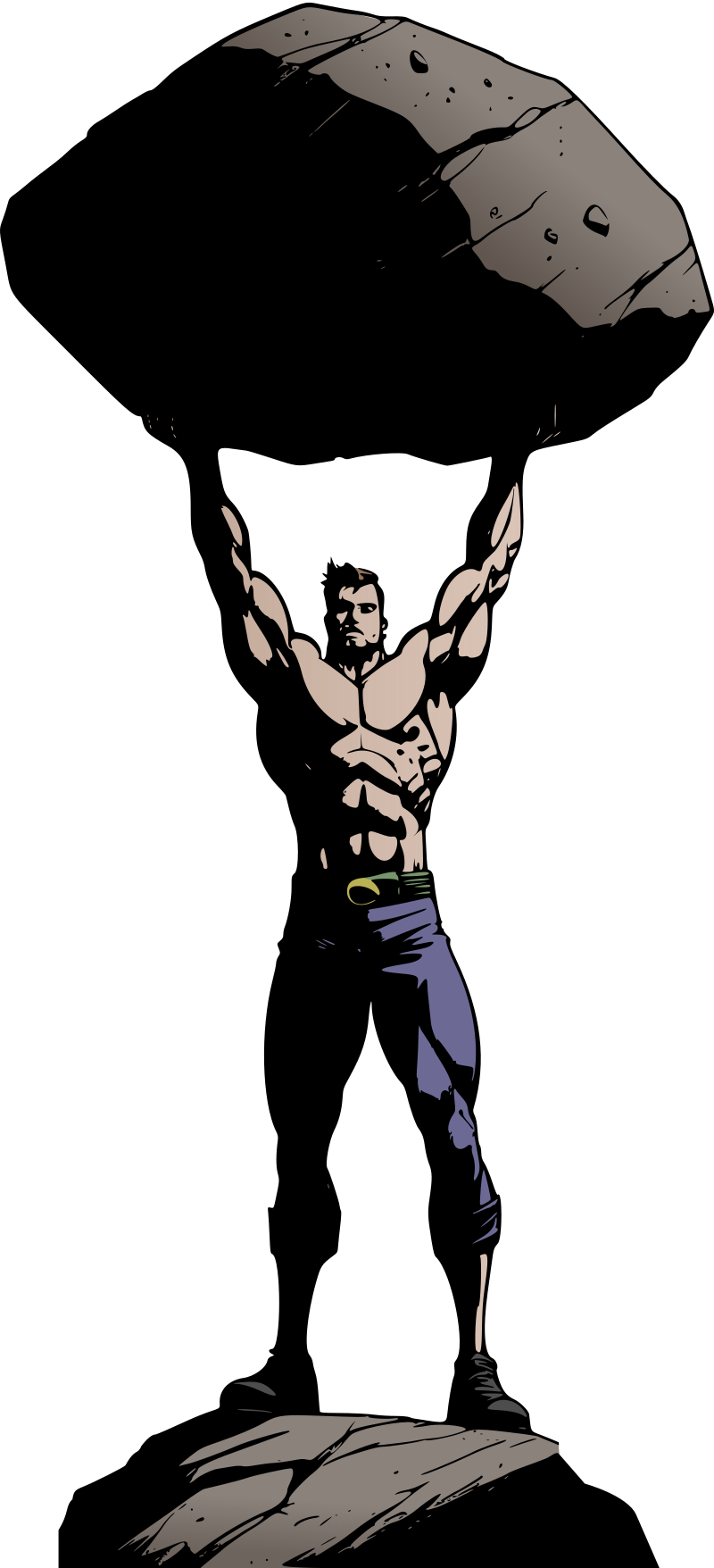 Man Lifting Rock - Remix